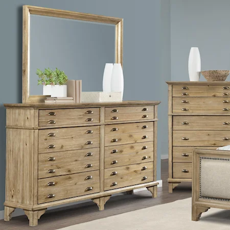Cottage Style Dresser and Mirror Combination
